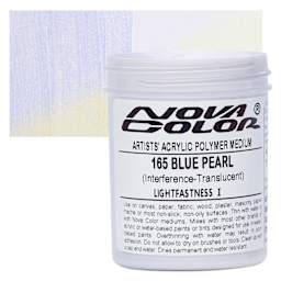 Nova Color Artists’ Acrylic Polymer Paint - Blue Pearl, 118 ml Jar and swatch
