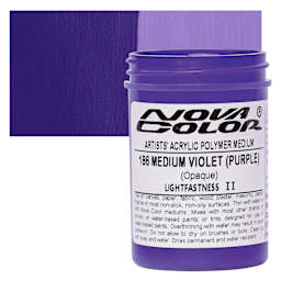 Nova Color Artists’ Acrylic Polymer Paint - Medium Violet Purple, 118 ml Jar and swatch