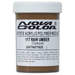 Nova Color Artists’ Acrylic Polymer Paint - Raw Umber, 118 ml Jar