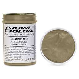 Nova Color Artists’ Acrylic Polymer Paint - Antique Gold, 118 ml Jar