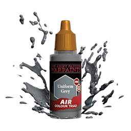 The Army Painter Warpaints Air Acrylic Airbrush Paint - Uniform Gray, 18 ml bottle in a splash of paint