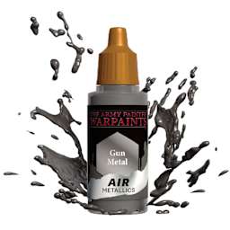 The Army Painter Warpaints Air Acrylic Airbrush Paint - Gun Metal, 18 ml bottle in a splash of paint