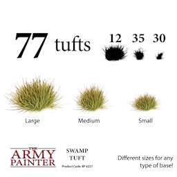 Different sizes for any type of base. 77 tufts includes 12 large, 35 medium, and 30 small.
