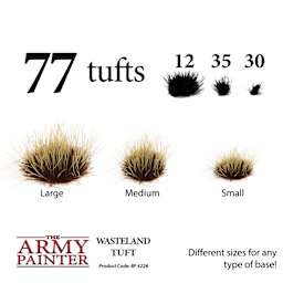Different sizes for any type of base. 77 tufts includes 12 large, 35 medium, and 30 small.