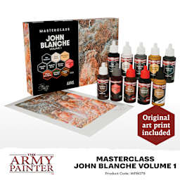 The Army Painter Warpaint Fanatics Acrylic Paints - Set of 10, John Blanche Masterclass Vol. 1, 18 ml Bottles contents and packaging