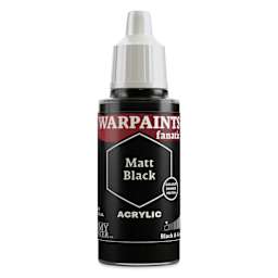 The Army Painter Warpaint Fanatics Acrylic Paint - Matt Black, 18 ml Bottle