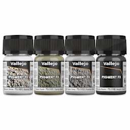 Vallejo Pigment FX Set - Set of 4, Soot and Ash, 35 ml