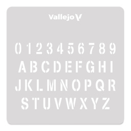 Vallejo Letters and Numbers Hobby Stencil - Alphabet