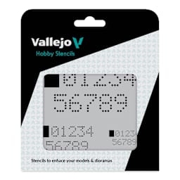 Vallejo Letters and Numbers Hobby Stencil - Digital Numbers front of packaging