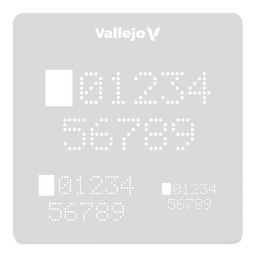 Vallejo Letters and Numbers Hobby Stencil - Digital Numbers