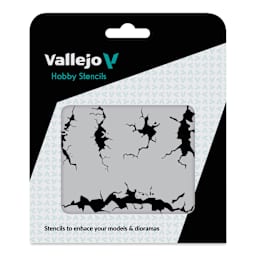 Vallejo Texture Hobby Stencil - Cracked Wall front of packaging