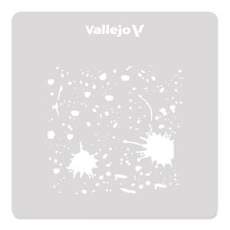 Vallejo Spills and Stains Hobby Stencil - Splashes and Stains