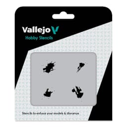 Vallejo Spills and Stains Hobby Stencil - Petrol Spills front of packaging