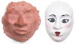 molded clay faces