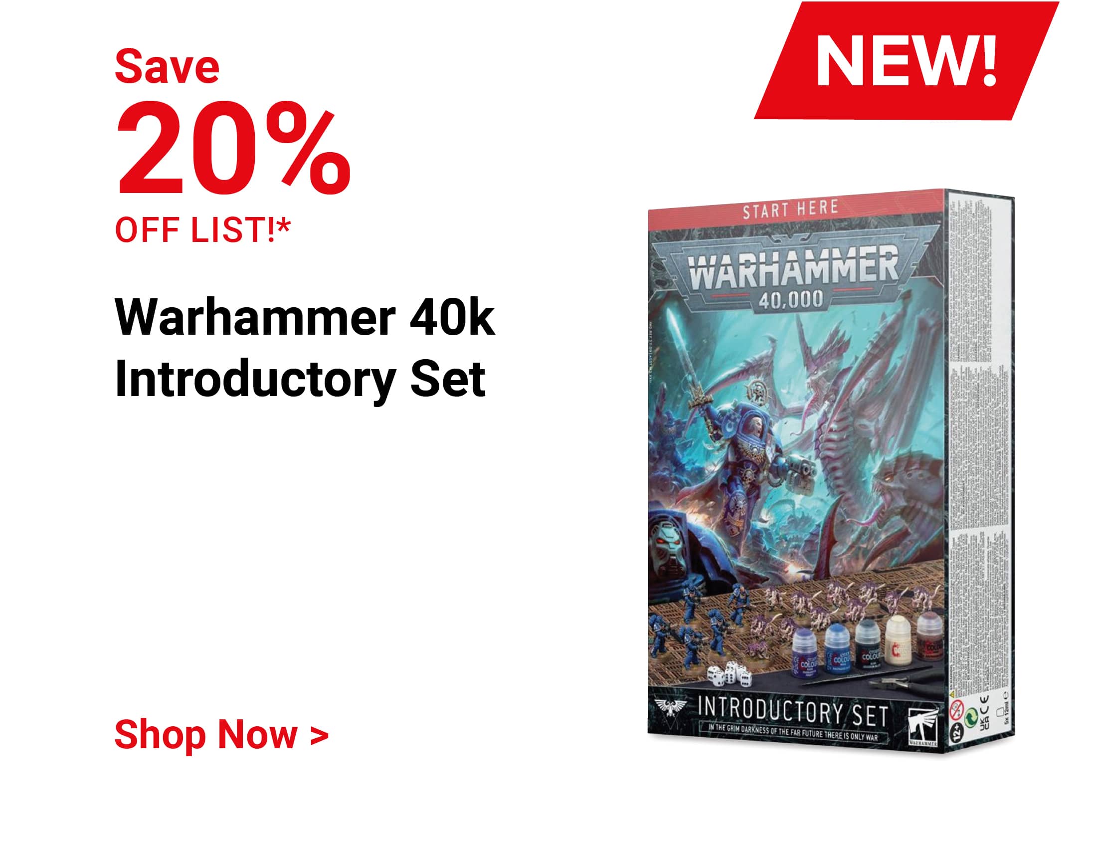 Save XX% off list!* NEW! Warhammer 40k Introductory Set. Shop Now.