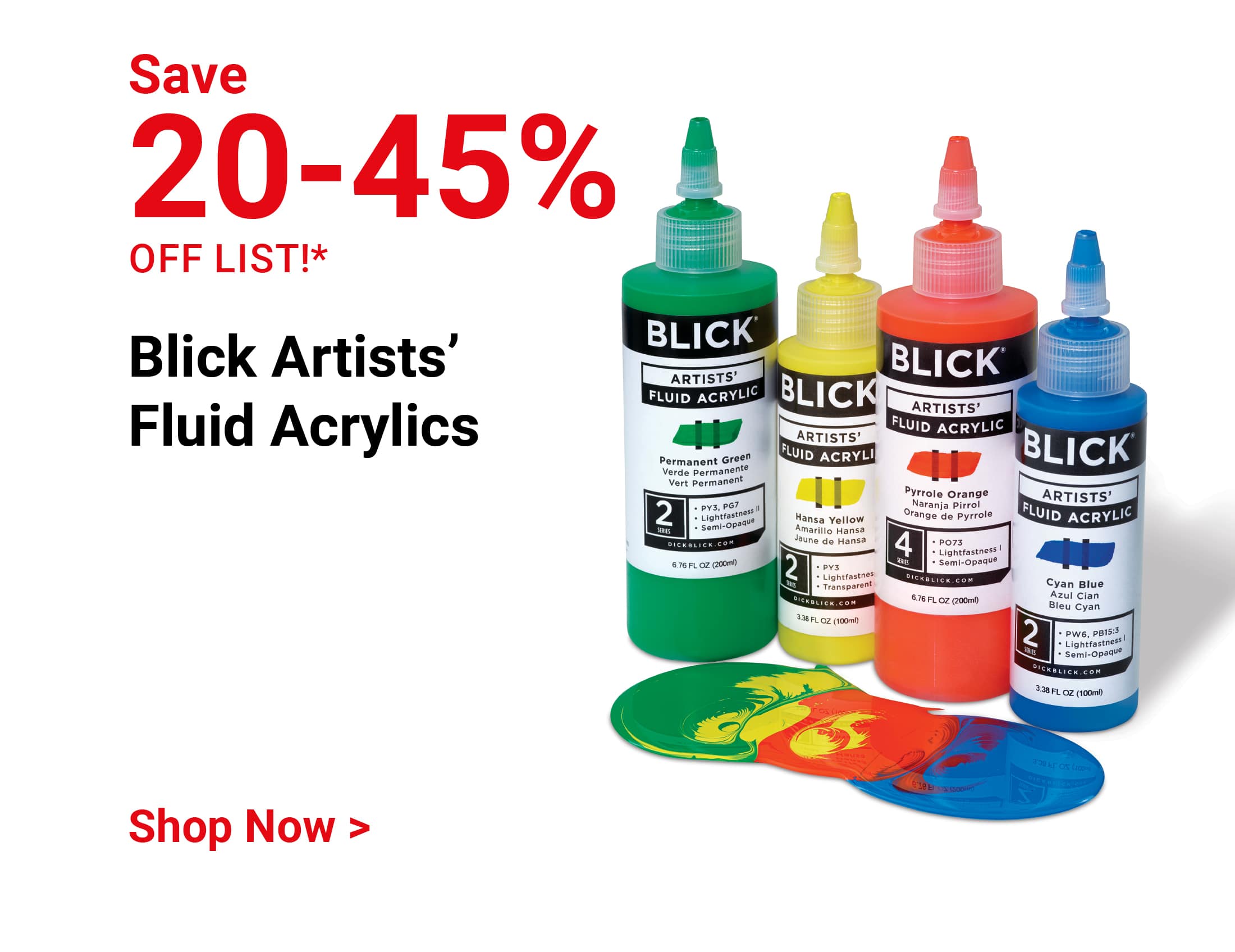 Save XX% off list!* Blick Artists’ Fluid Acrylics. Shop Now.