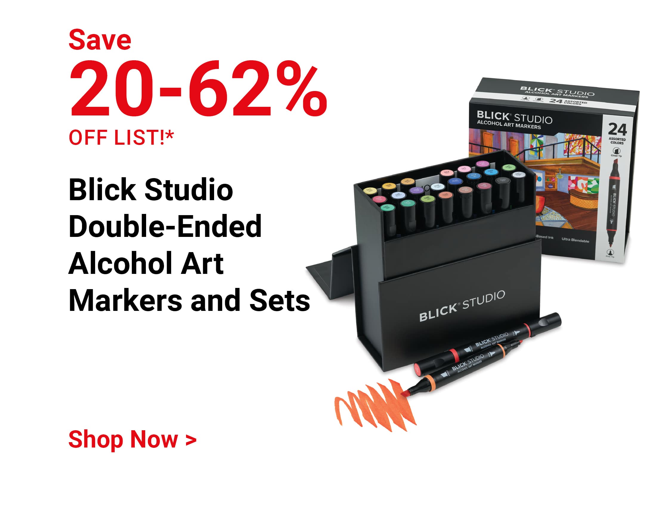 Save 20-62% off list!* Blick Studio Double-Ended Alcohol Art Markers and Sets. Shop Now.