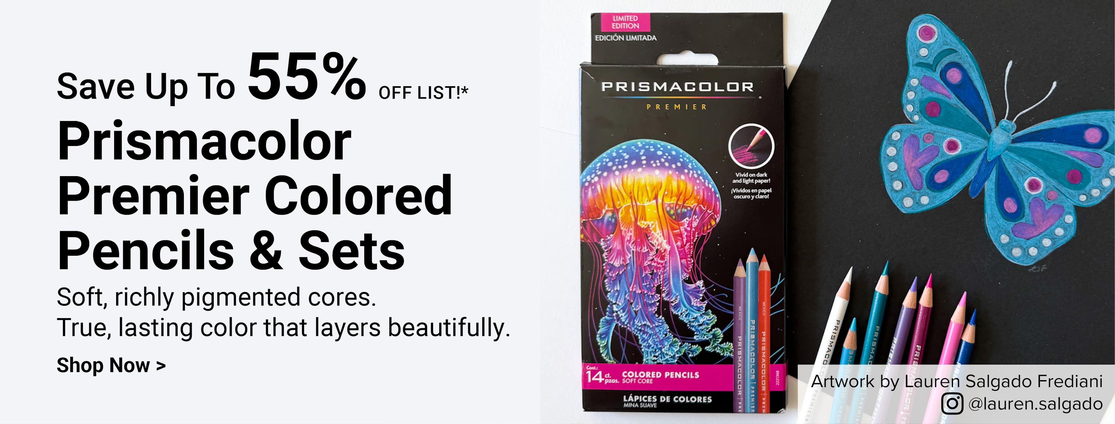 Save up to 55% off list. Prismacolor Premier Colored Pencils & Sets. Soft, richly pigmented cores. True, lasting color that layers beautifully.. Shop Now.