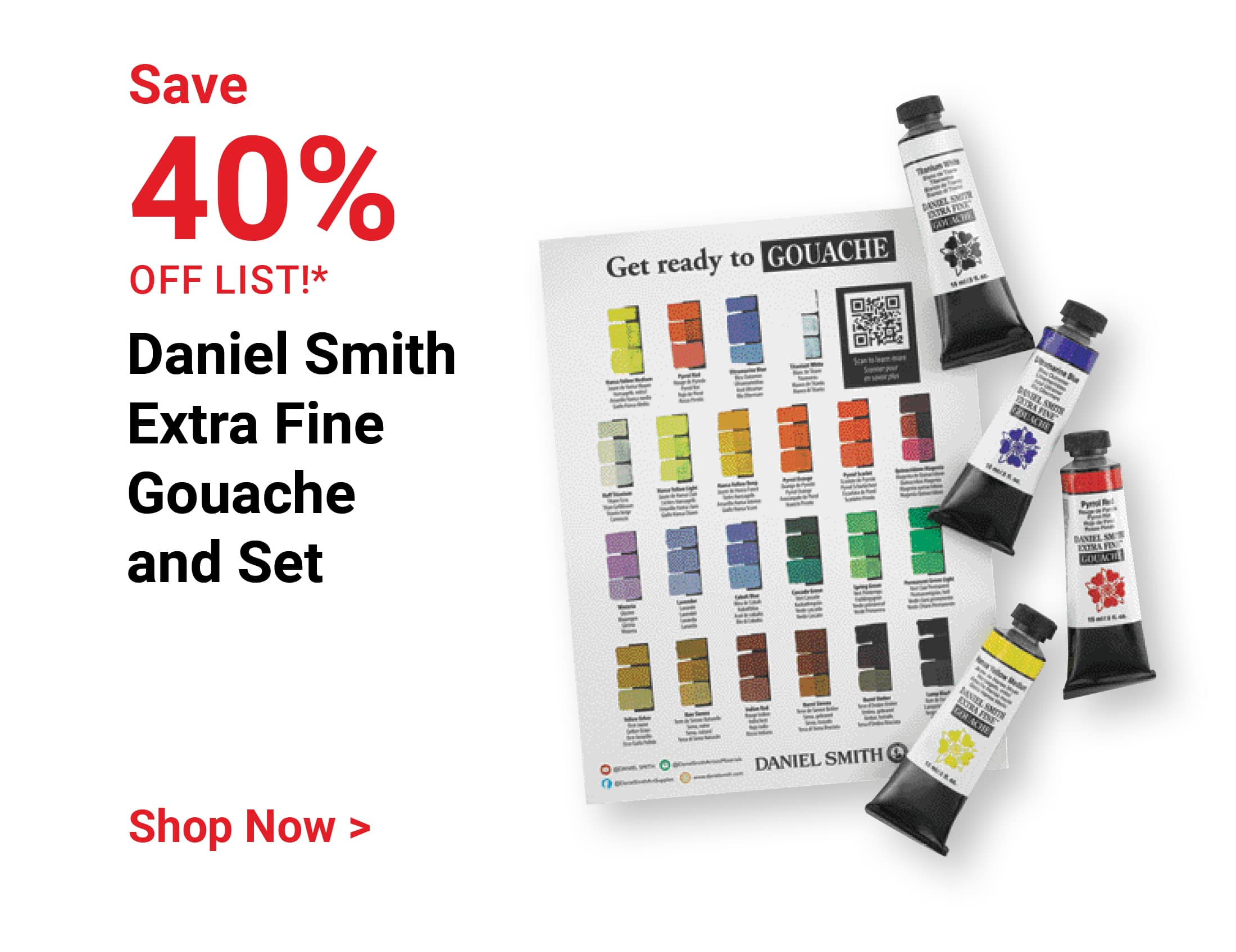 Save 40% off list!* Daniel Smith Extra Fine Gouache and Set. Shop Now.