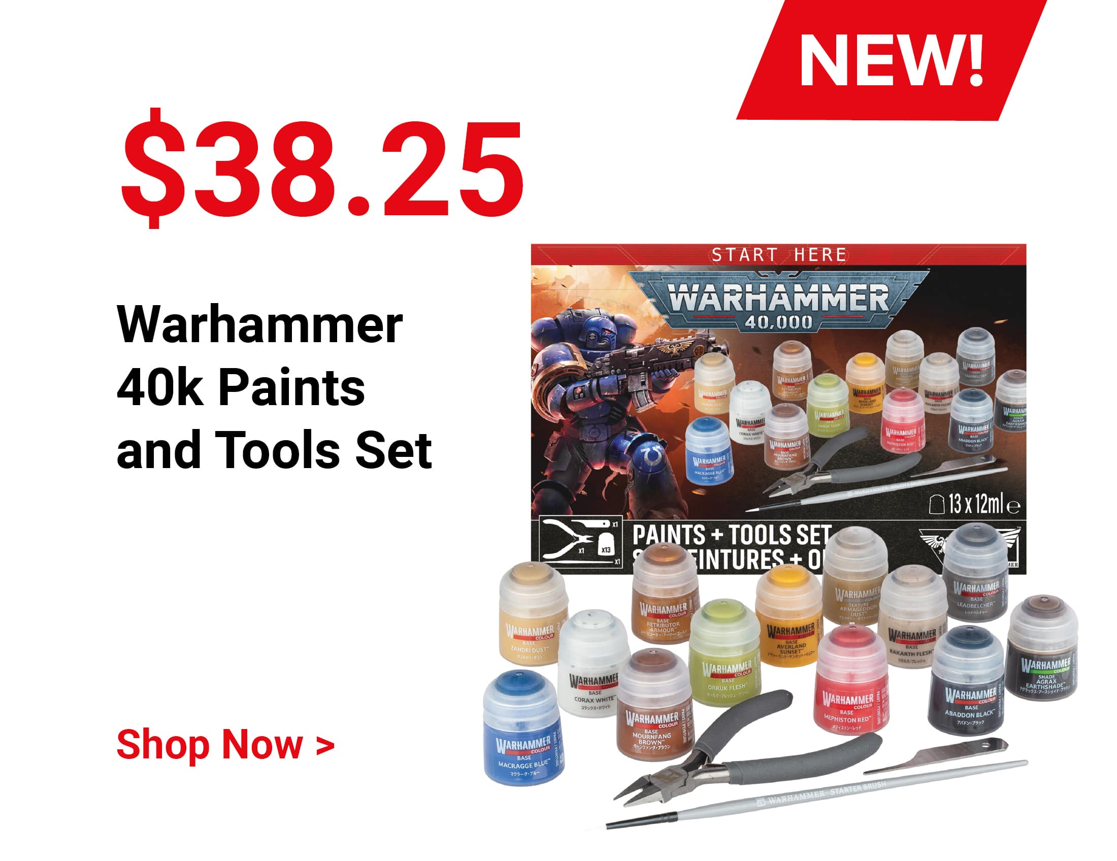 $38.25. New! Warhammer 40k Paints and Tools Set. Shop Now.