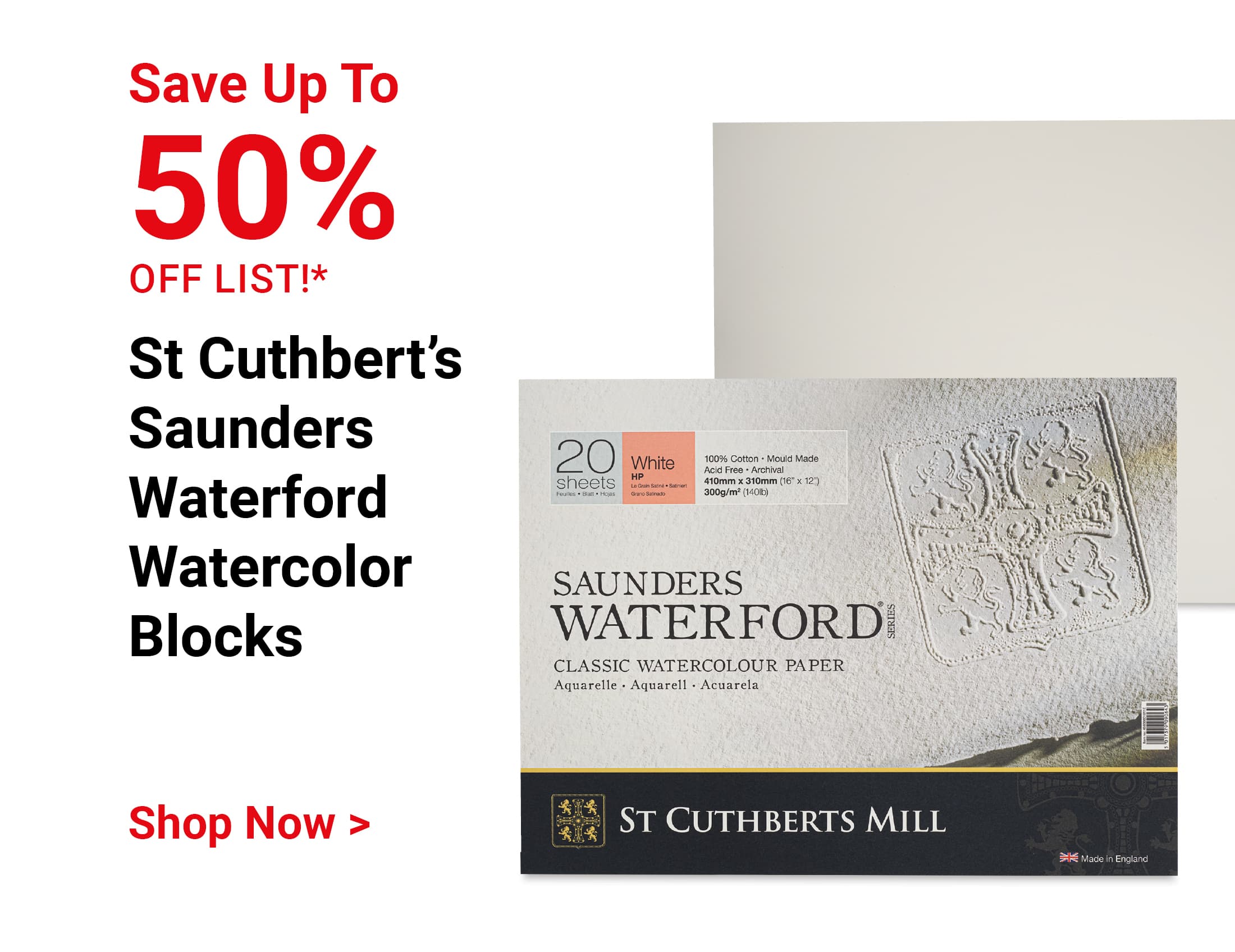 Save up to 50% off list!* St Cuthbert's Saunders Waterford Watercolor Blocks. Shop Now.