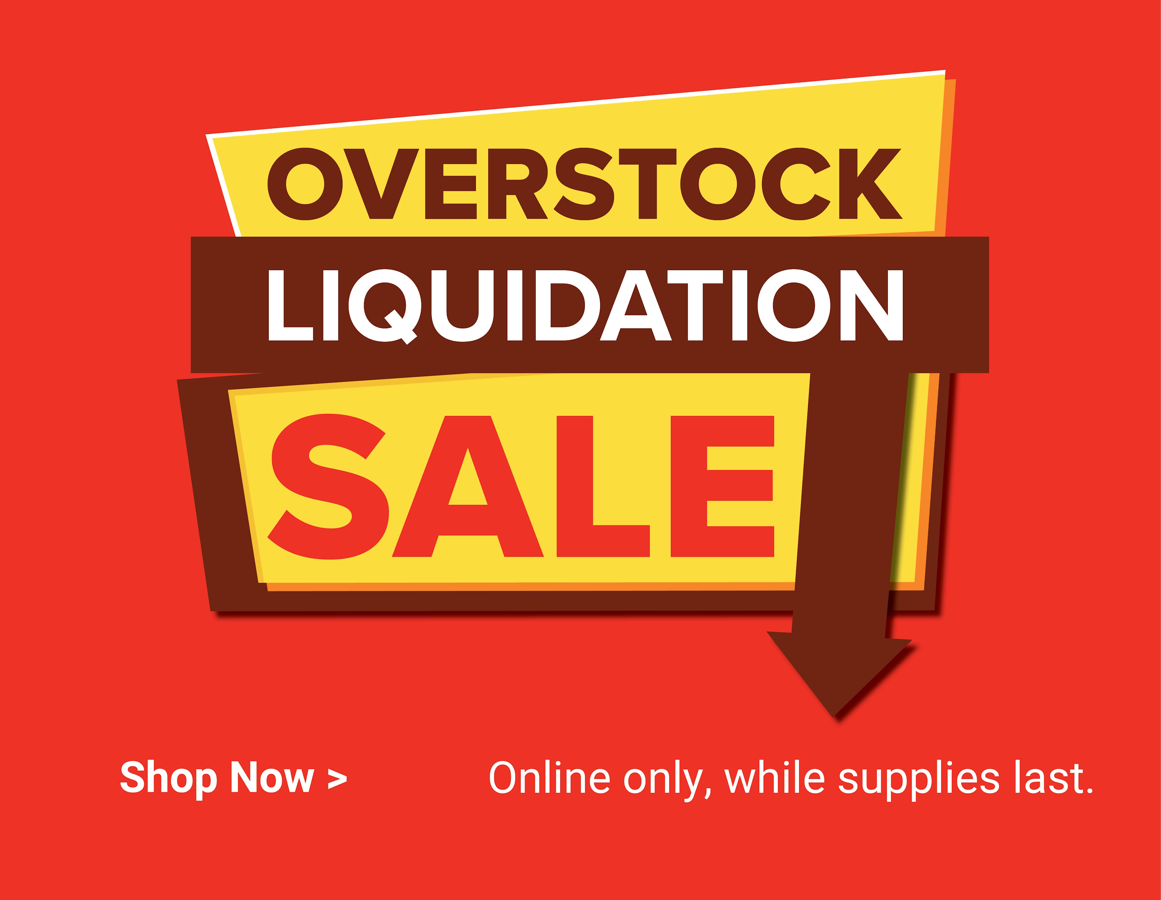 Overstock Liquidation Sale. Online only, while supplies last. Shop now.