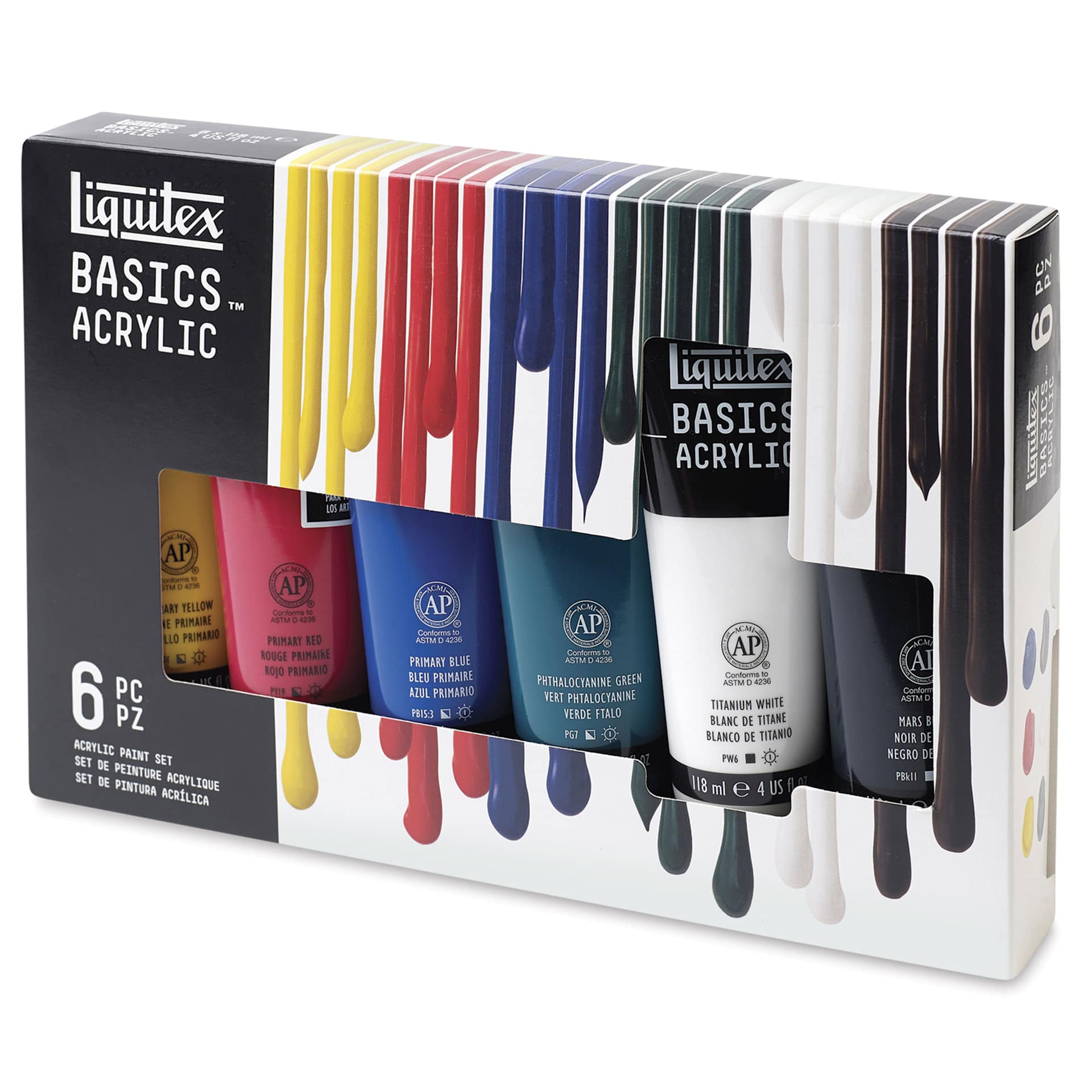 Liquitex Basics Acrylic Set - Set of 6, 4 oz Tubes | BLICK Art