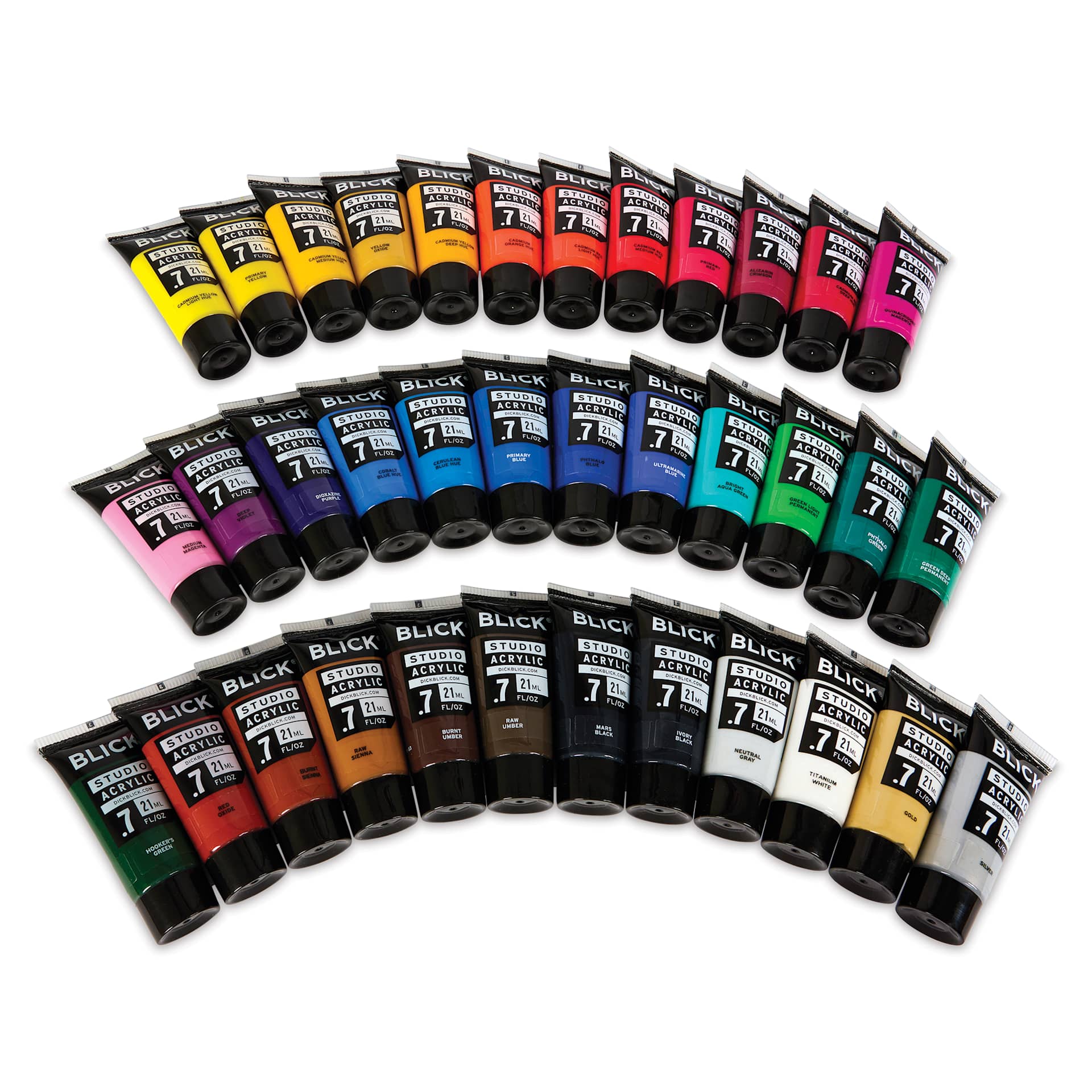 Blick Studio Acrylics - Set of 36 colors, 21 ml tubes| Utrecht Art