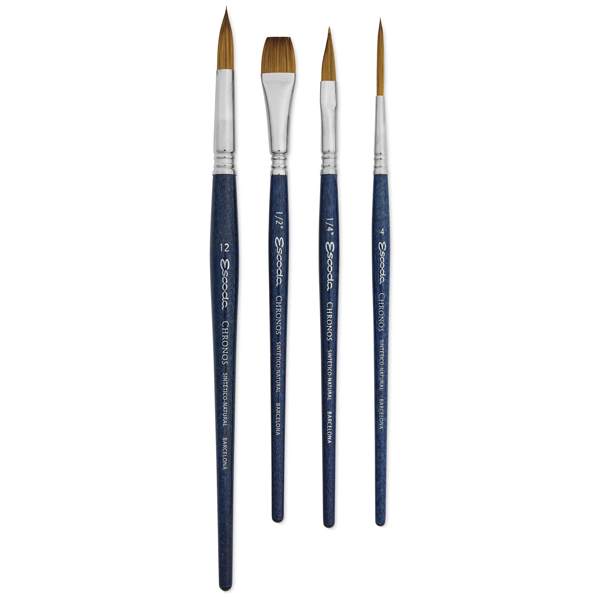 [新品]限定値下30%! エスコダ Escoda Chronos 筆 4本セット Escoda Chronos Synthetic Brushes and Sets | BLICK Art Materials