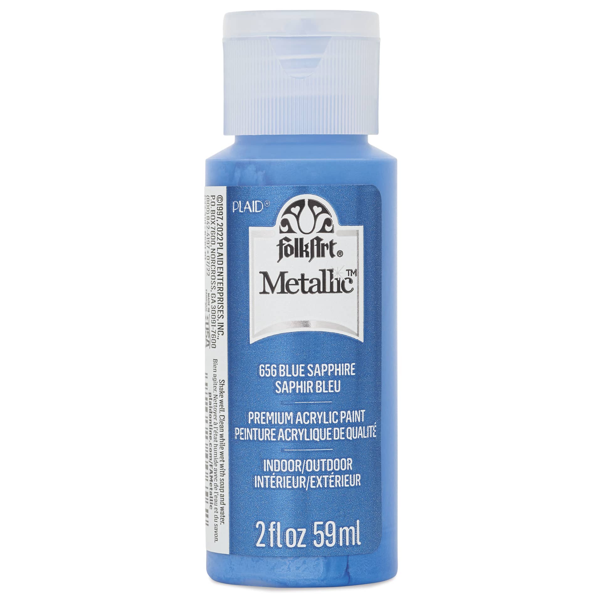 FolkArt Metallic Acrylic Paint - Blue Sapphire, 59 ml | BLICK Art