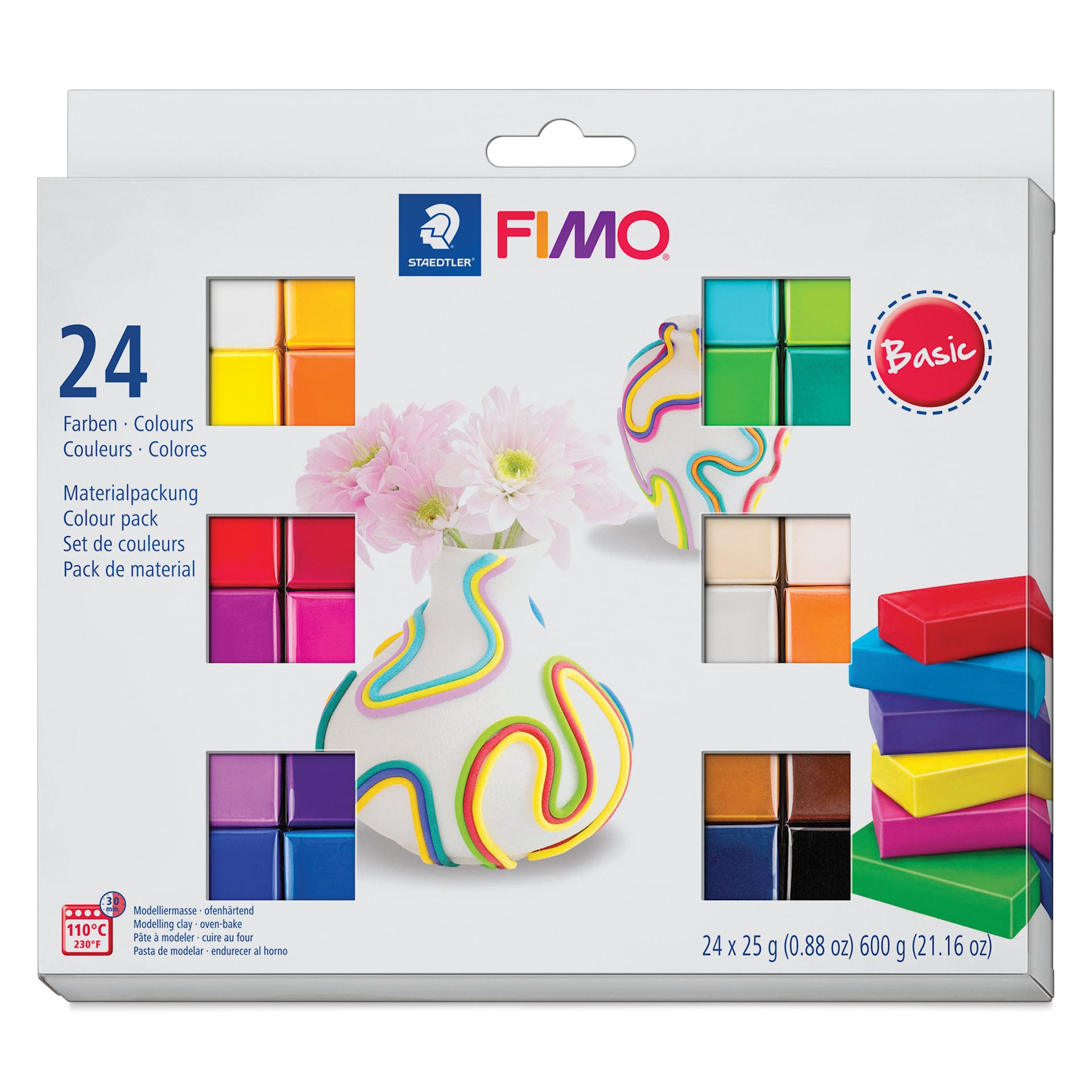 Staedtler Fimo Soft Polymer Clay - Basic Colors, Set of 24 | BLICK