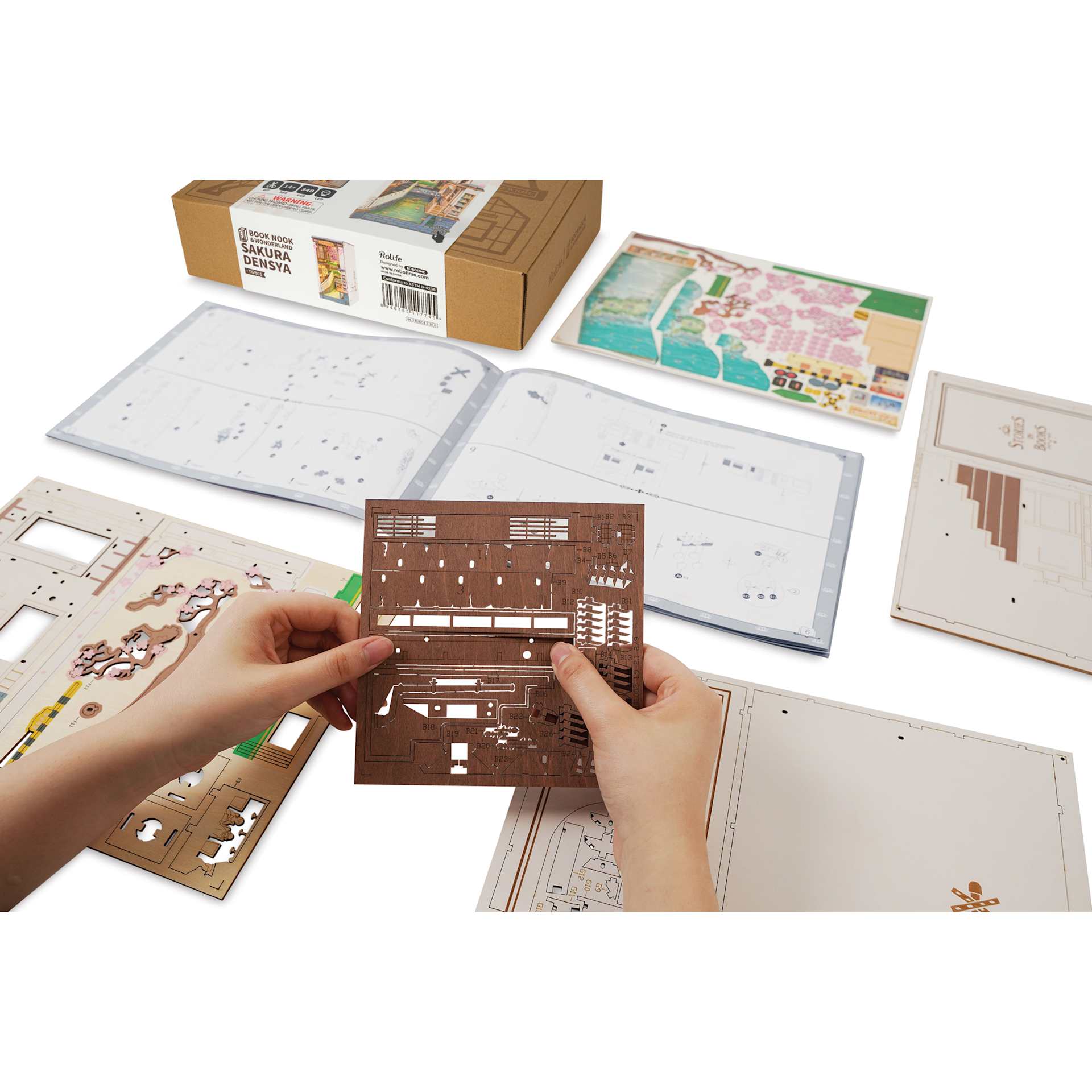 Rolife Sakura Densya DIY Book Nook Kit | BLICK Art Materials
