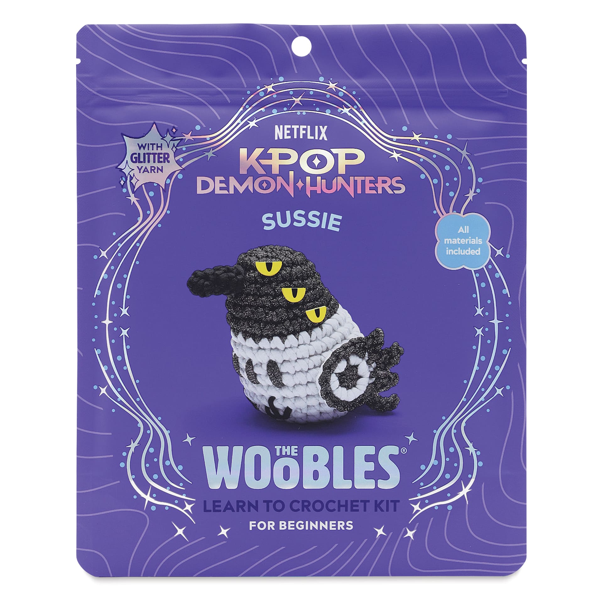 The Woobles Beginner Crochet Amigurumi Kit - Sussie the Magpie