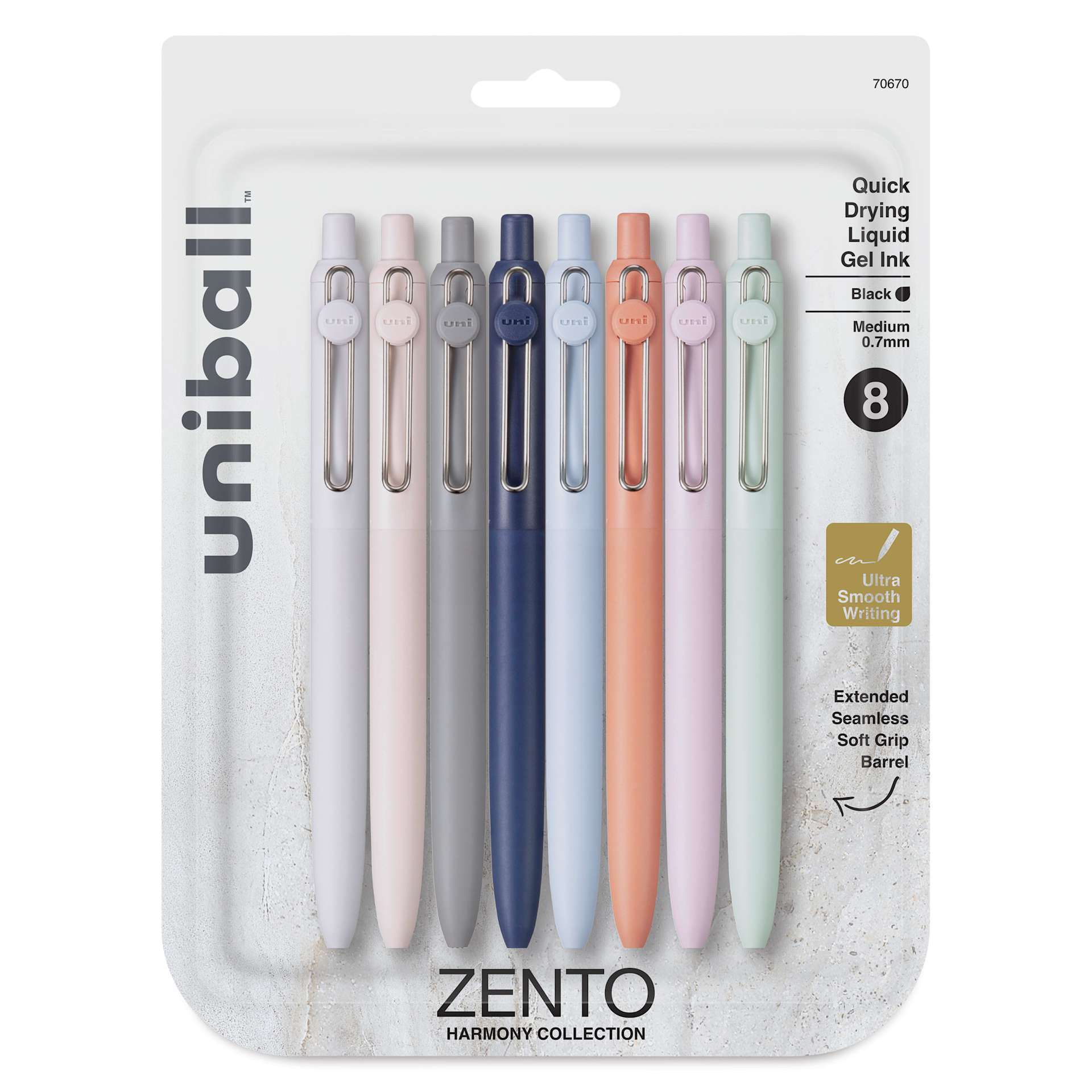 Uni-Ball Zento Gel Pens - Set of 8, Harmony, 0.7 mm | BLICK Art