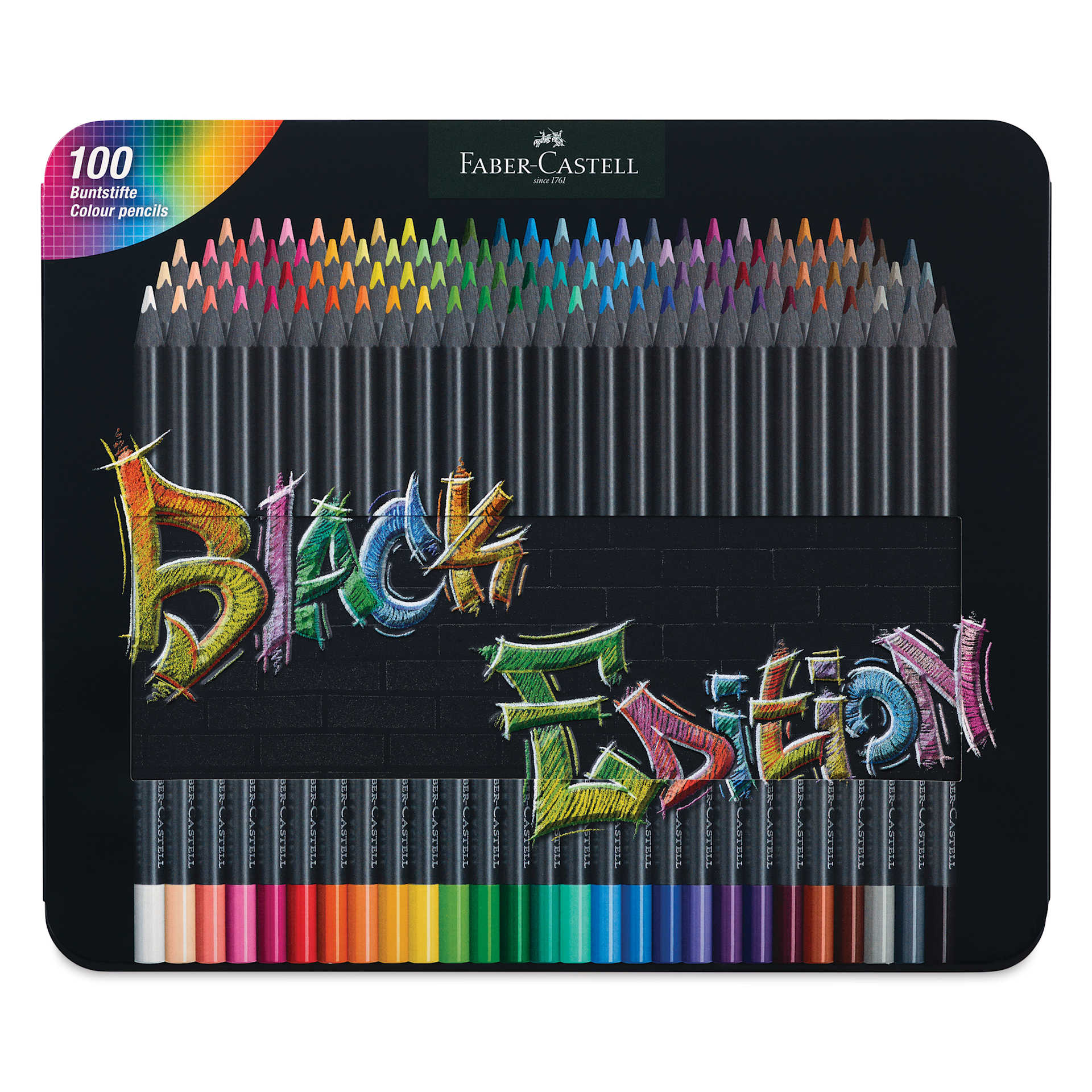 Faber-Castell Black Edition Colored Pencils - Assorted Colors, Tin