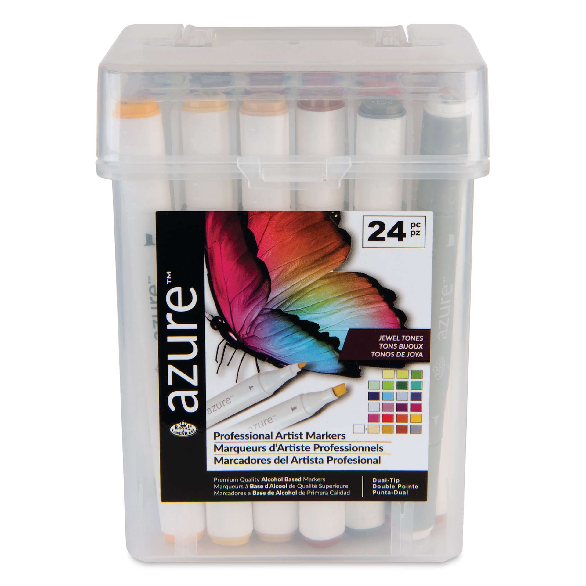 Royal & Langnickel Azure Dual Tip Markers - Set of 24, Jewel Tones