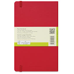Moleskine Classic Hardcover Notebook - Scarlet Red, Blank, 8-1/4