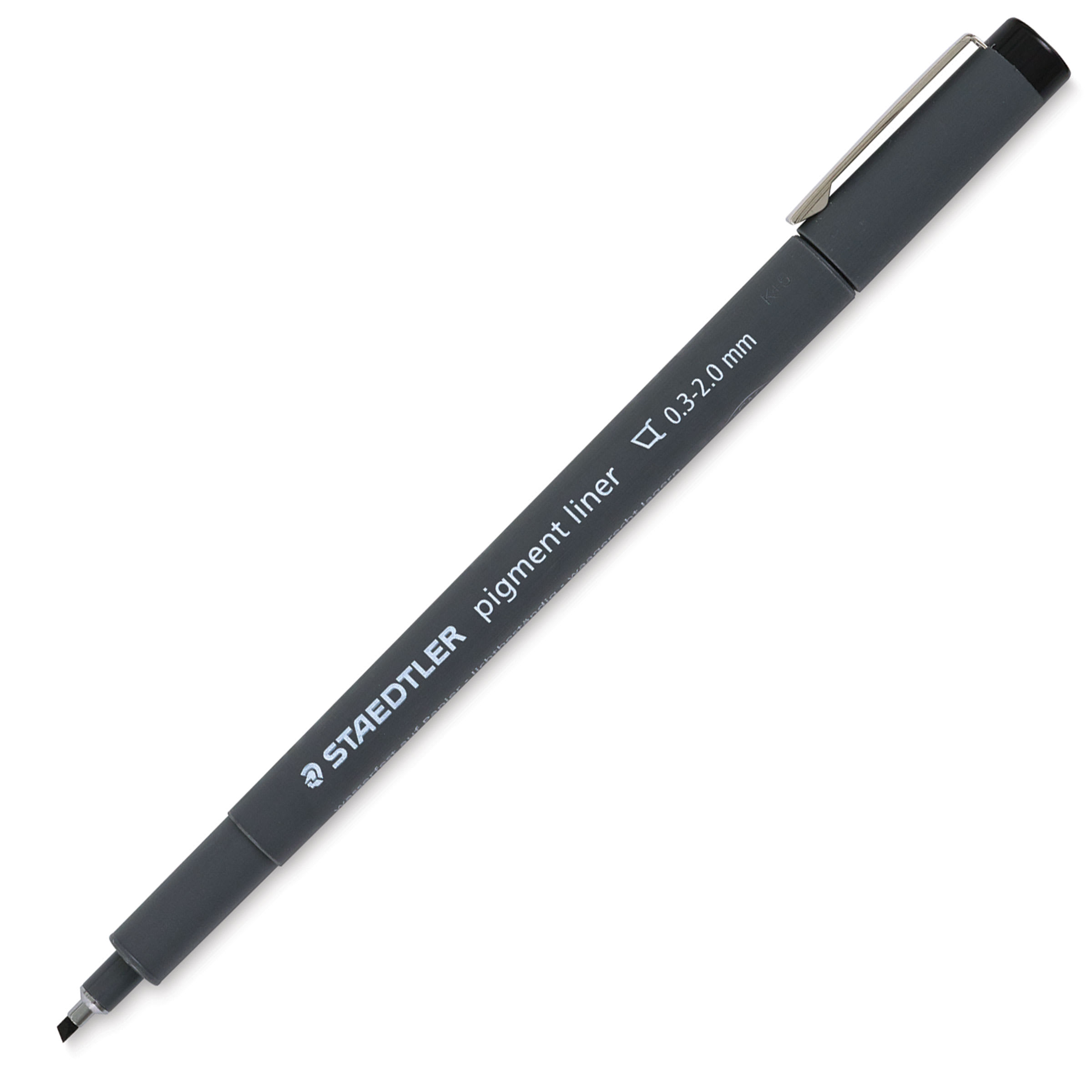 テカグラフ　2mm Staedtler Pigment Liner Pen - Black, Calligraphy Tip, 0.3 - 2 mm