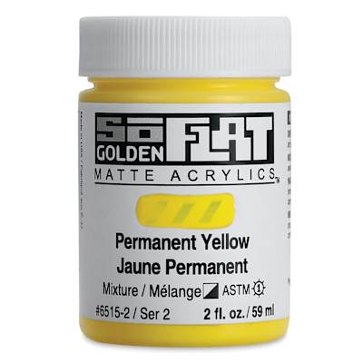 Golden So-flat Permanent Yellow, 59 ml jar