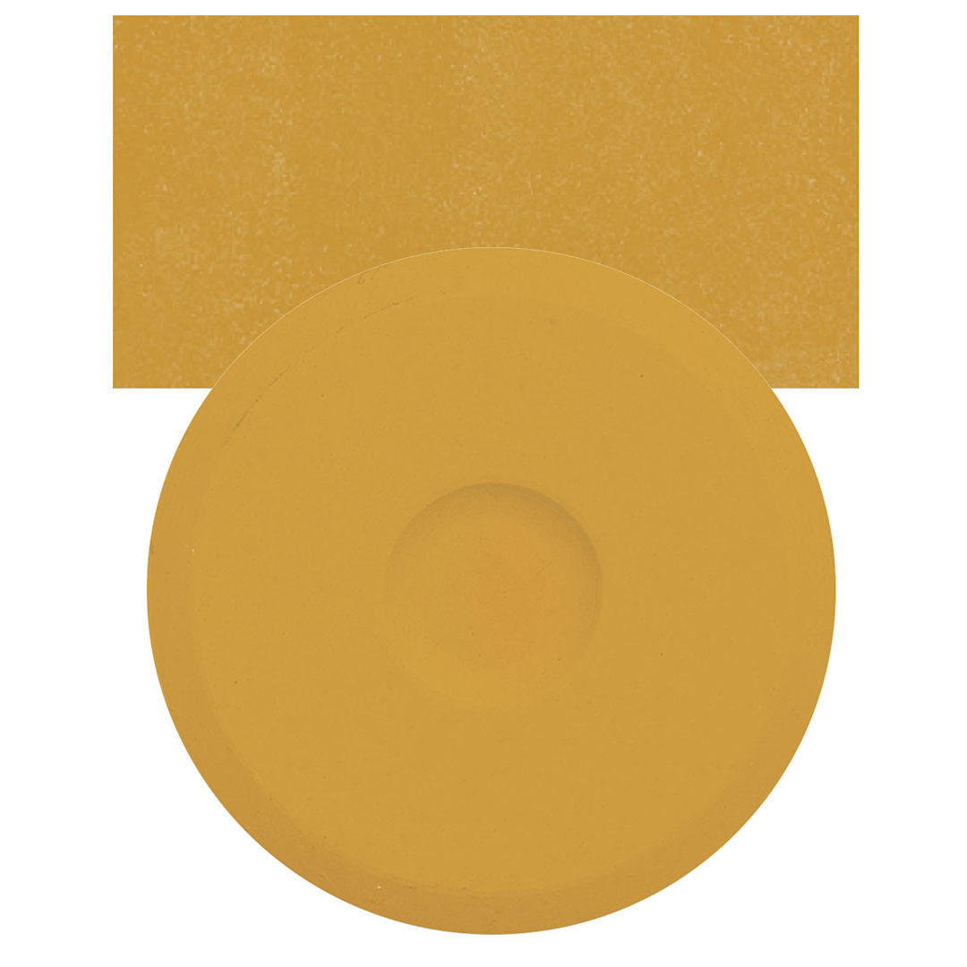 Open in modal - Blick Tempera Cake - Yellow Ochre cake and swatch