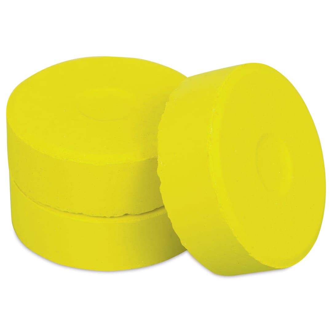Open in modal - Blick Essentials Tempera Cake - Pkg of 3, Lemon Yellow, Large