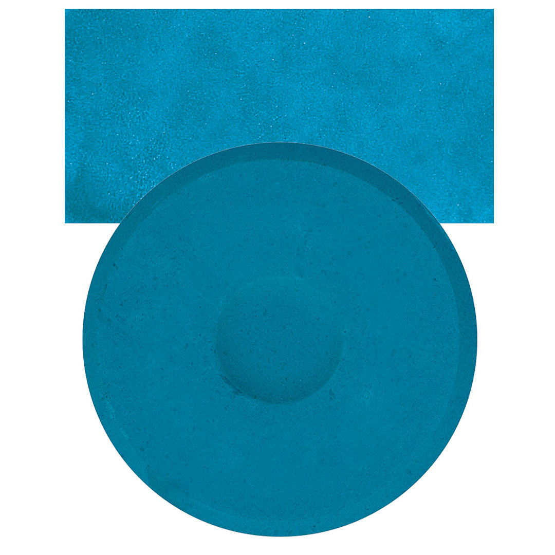 Open in modal - Blick Tempera Cake - Turquoise cake and swatch