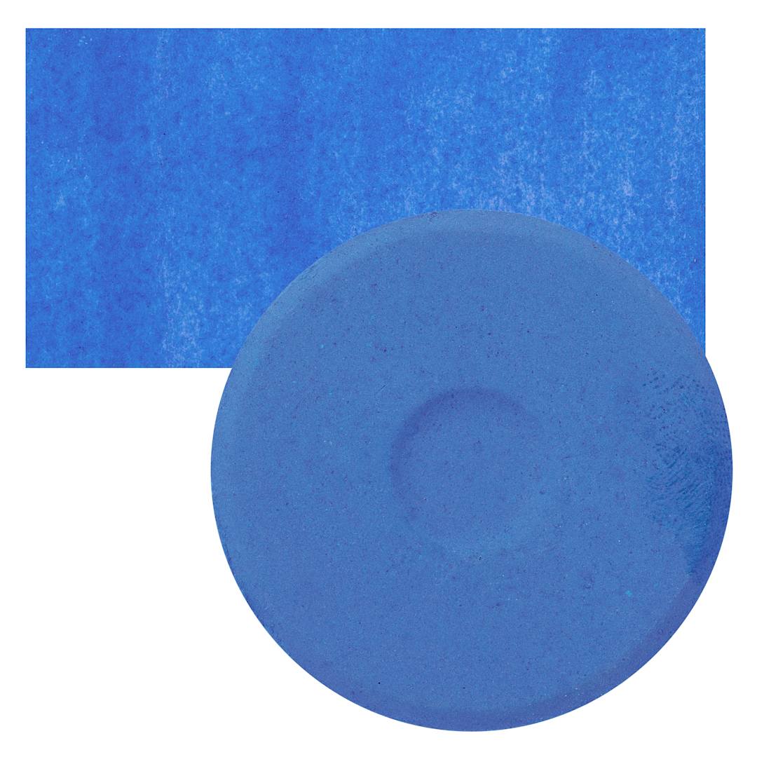 Open in modal - Blick Tempera Cake - Cobalt Blue cake and swatch