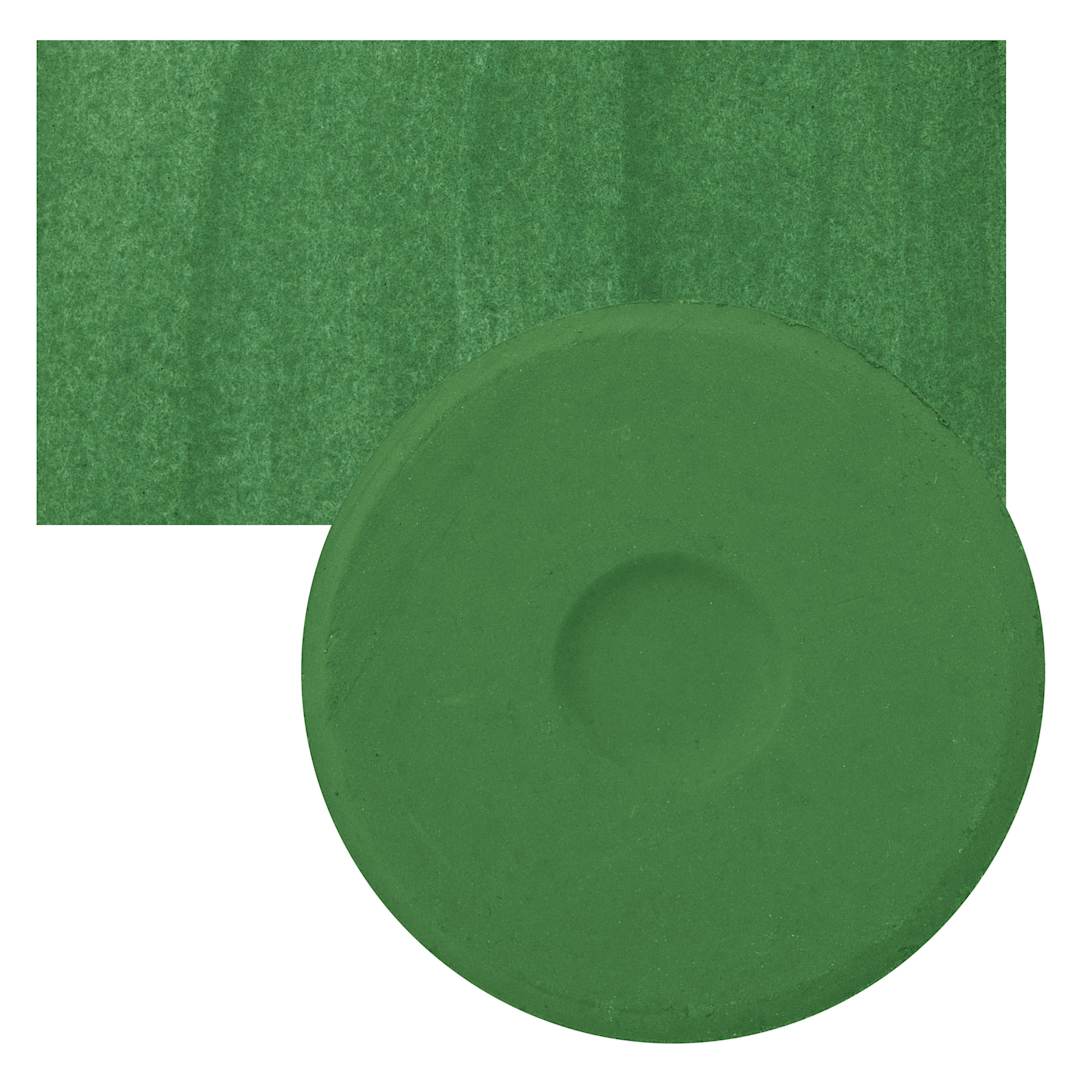 Open in modal - Blick Essentials Tempera Cake - Deep Green, Large cake and swatch