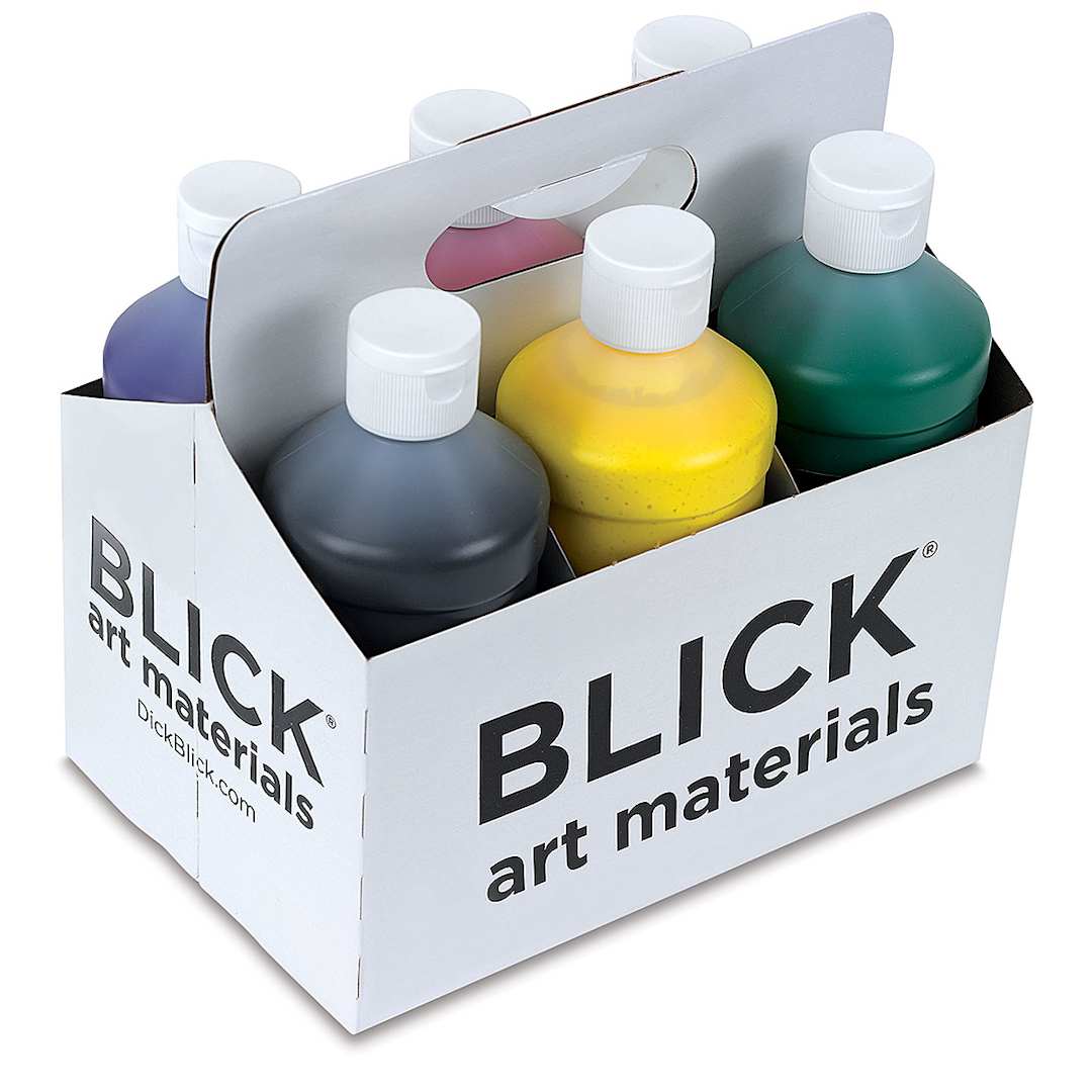 Open in modal - Blick Premium Grade Tempera - Set of 6, Basic Colors, Pints