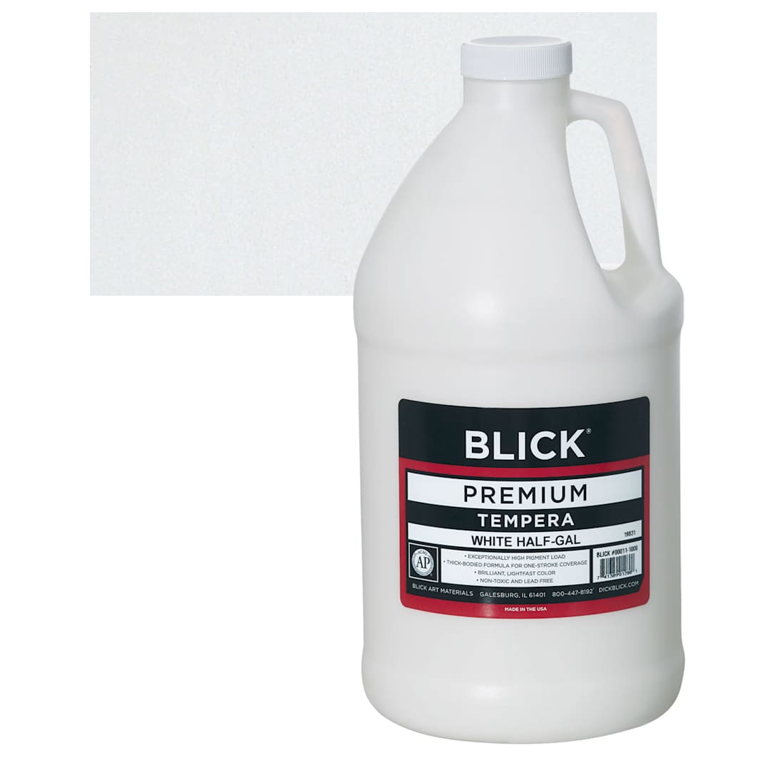 Open in modal - Blick Premium Grade Tempera - White, Half Gallon and swatch