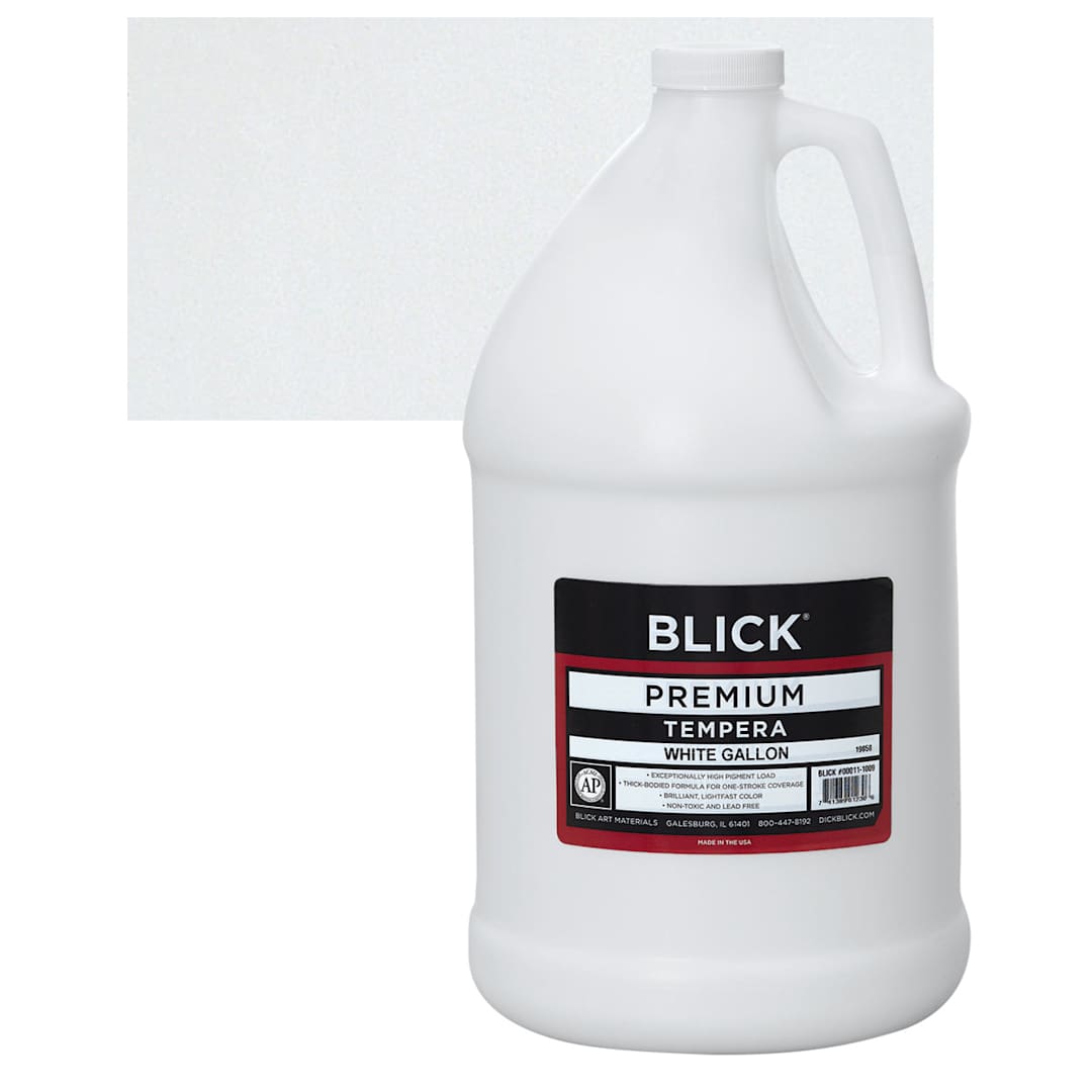 Open in modal - Blick Premium Grade Tempera - White, Gallon and swatch