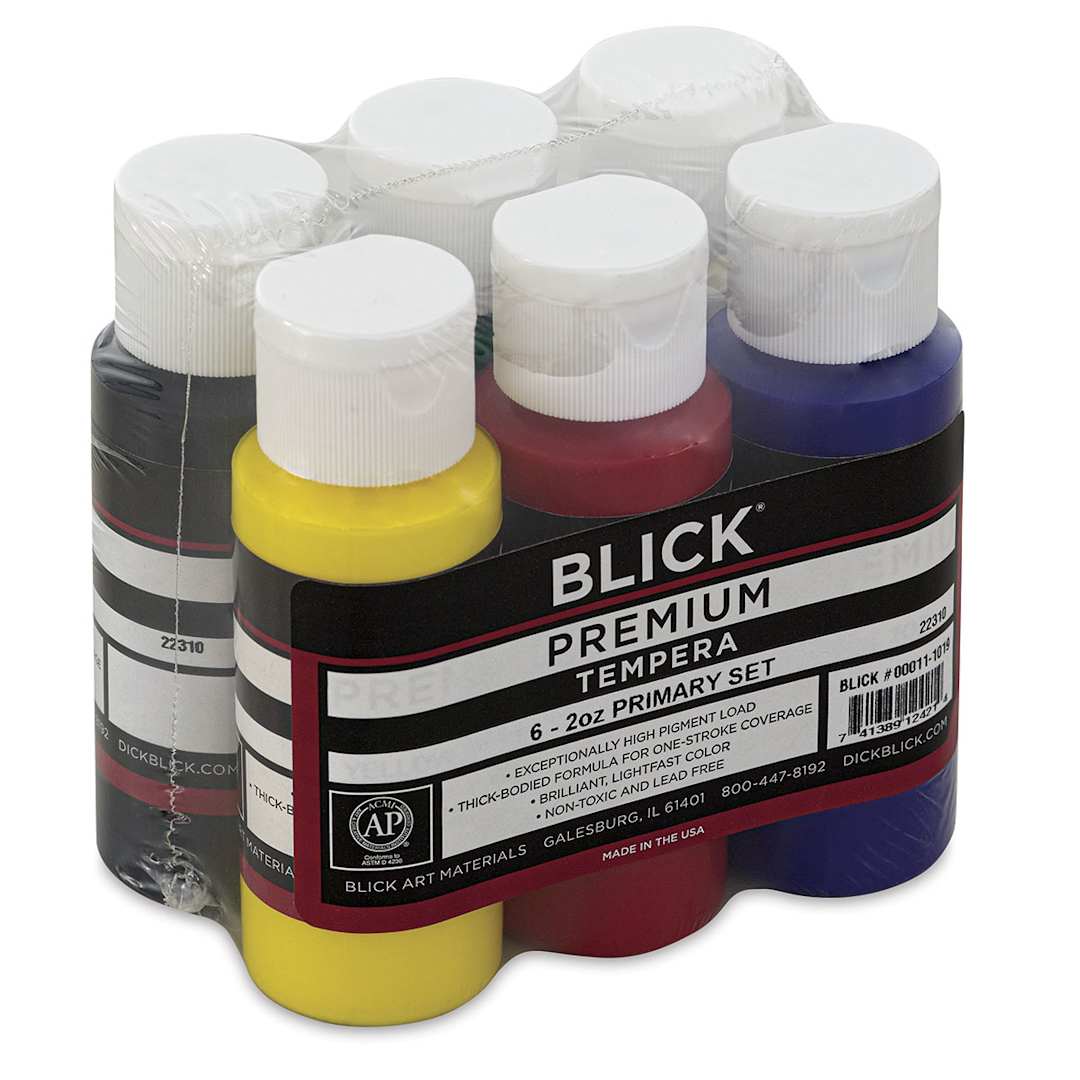 Open in modal - Blick Premium Grade Tempera - Basic Set of 6, 2 oz