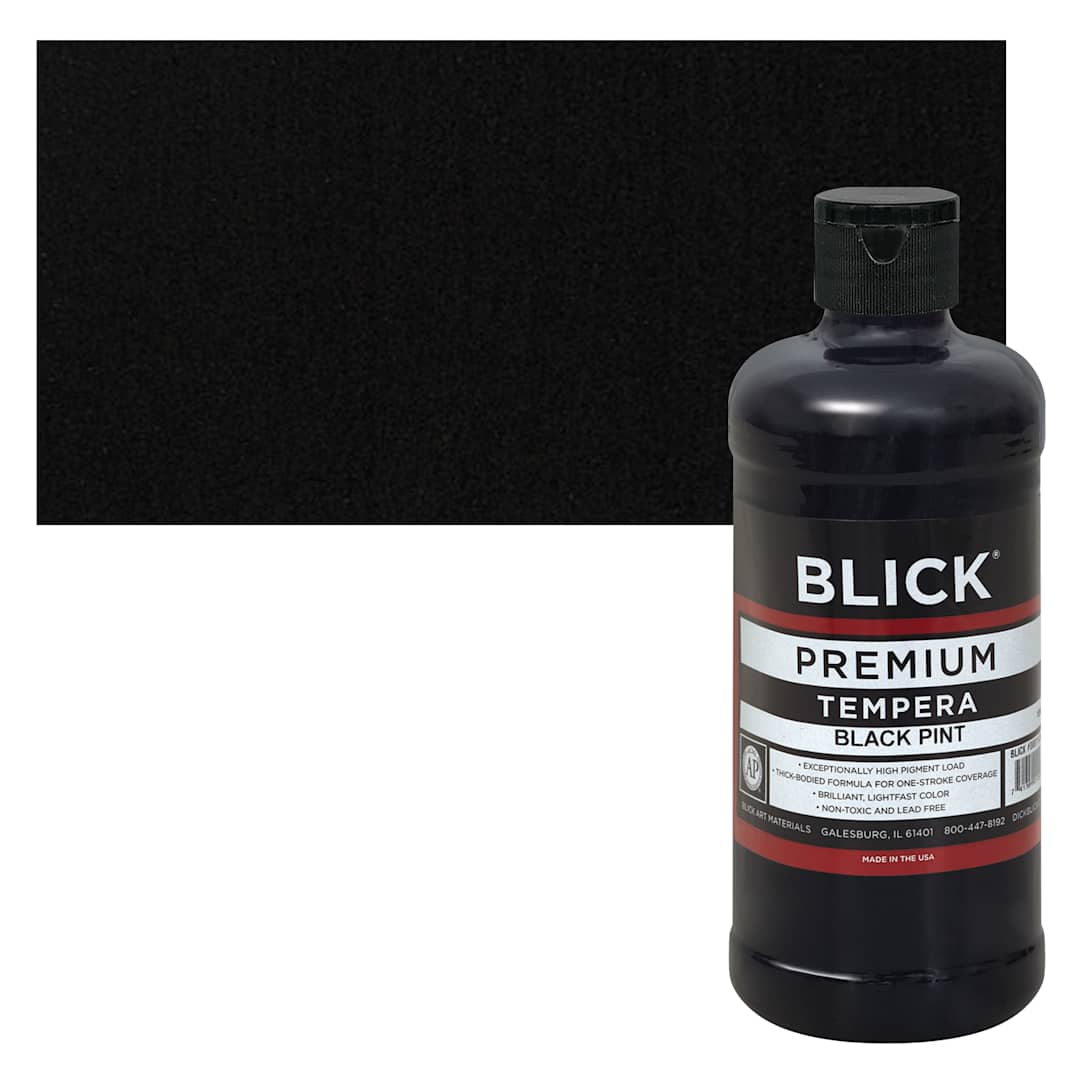 Open in modal - Blick Premium Grade Tempera - Black, Pint and swatch