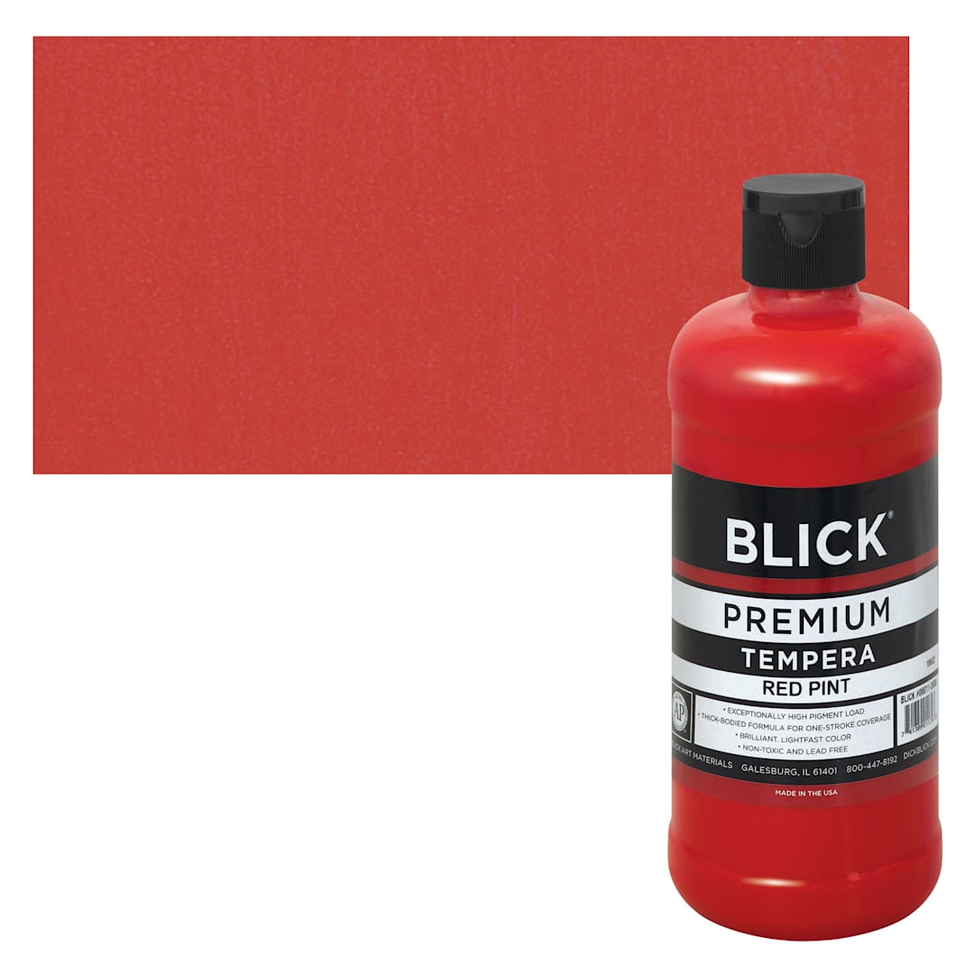 Open in modal - Blick Premium Grade Tempera - Red, Pint and swatch